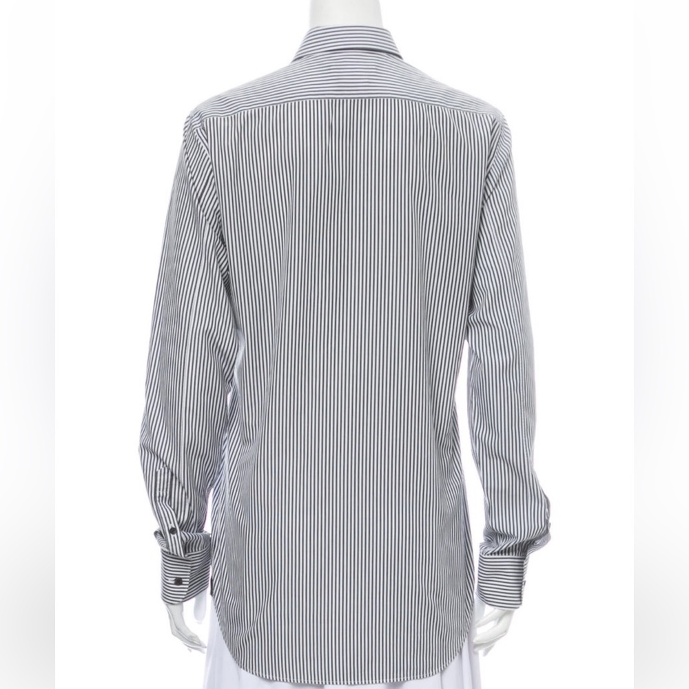 Alexander McQueen Black and White Button Down Shirt with Classic Collar - Picture 3 of 3